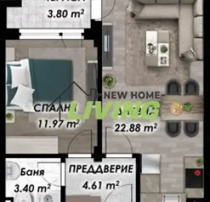 Photo 2 — 2-bedroom apartment in Plovdiv, Belomorski