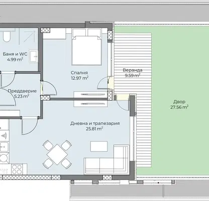 Photo 3 — 2-bedroom apartment in Plovdiv, Belomorski