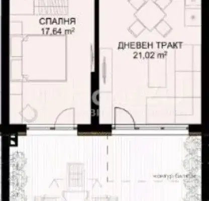 Снимка 3 — Двустаен апартамент във Варна, Бриз
