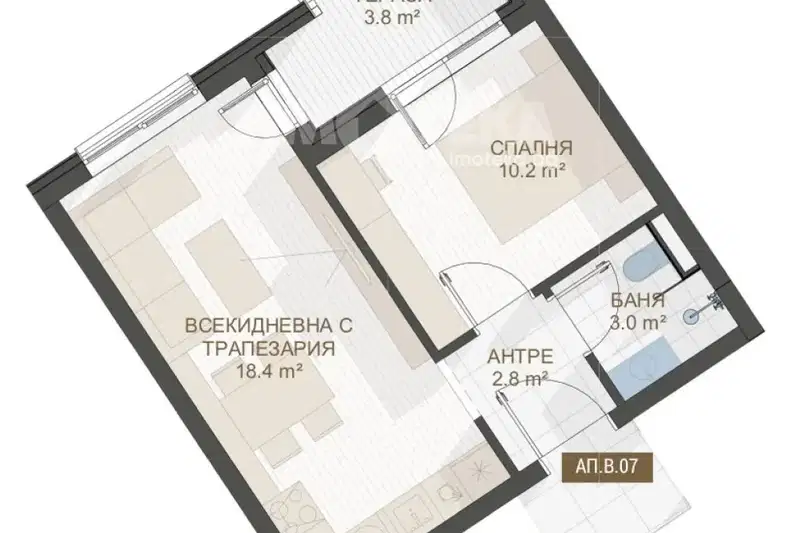 2-bedroom apartment in Plovdiv, Centyr