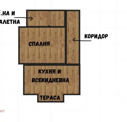 Снимка 2 — Двустаен апартамент в Габрово, Център