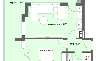 Двустаен апартамент в Стара Загора, Център