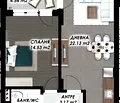 Снимка 2 — Двустаен апартамент в Пловдив, Гагарин
