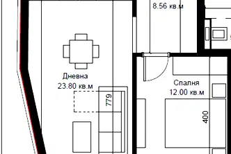 Двустаен апартамент с лоджия в Гръцка махала, Варна
