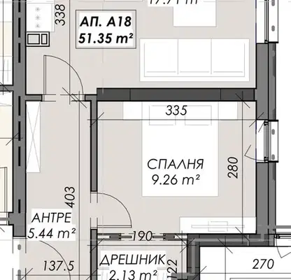 Снимка 5 — Двустаен апартамент в Кръстова вада с асансьор и паркинг