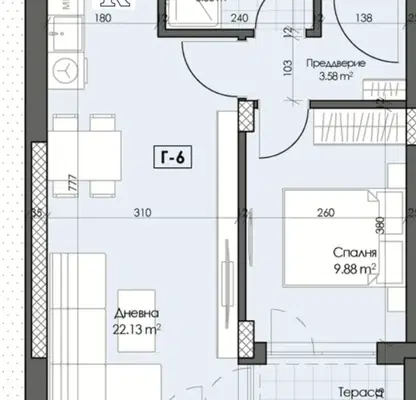 Снимка 2 — Двустаен апартамент с тераса в Кършияка, Пловдив