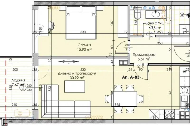 2-bedroom apartment in Plovdiv, Kyrshiyaka
