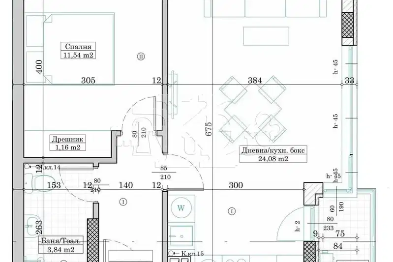 Двустаен апартамент в Левски 2, Варна с балкон