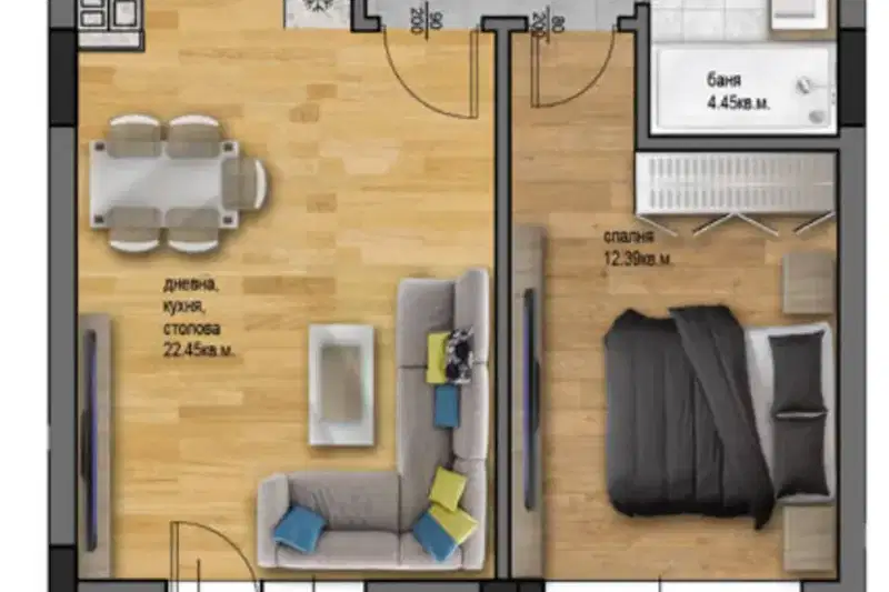 2-bedroom apartment in Plovdiv, Ostromila