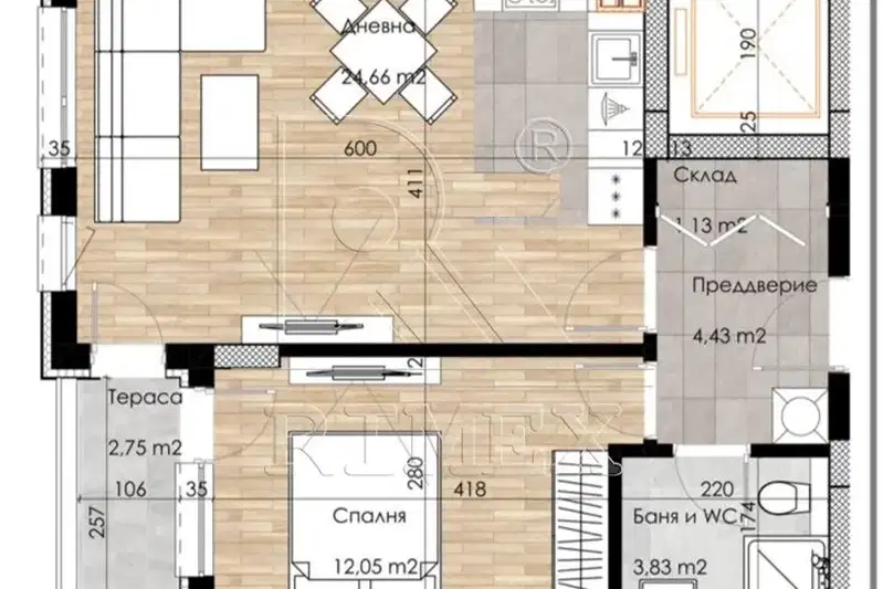2-bedroom apartment in Plovdiv, Ostromila