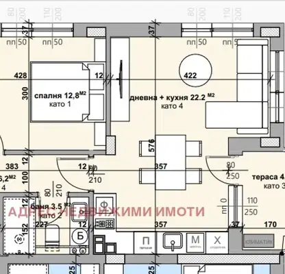 Снимка 3 — Двустаен апартамент в Стара Загора, Самара 3