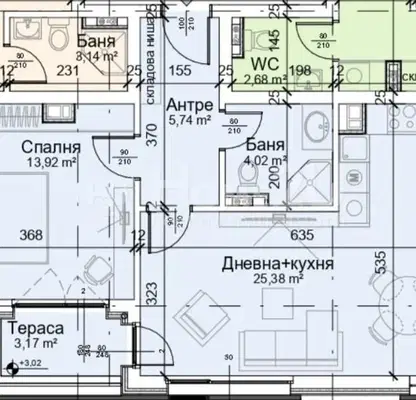 Снимка 4 — Двустаен апартамент в София, Симеоново