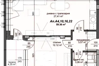 Двустаен апартамент в Пловдив, Тракия