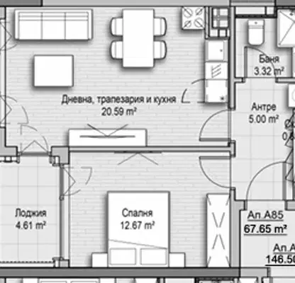Снимка 2 — Двустаен апартамент с тераса в кв. Витоша, София