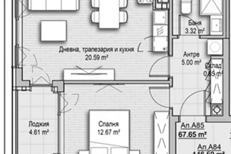 2-bedroom apartment in Sofiya, Vitosha