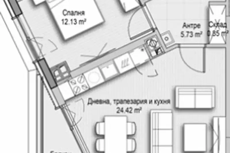 2-bedroom apartment in Sofiya, Vitosha