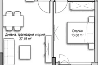 Двустаен апартамент с тераса в кв. Витоша, София