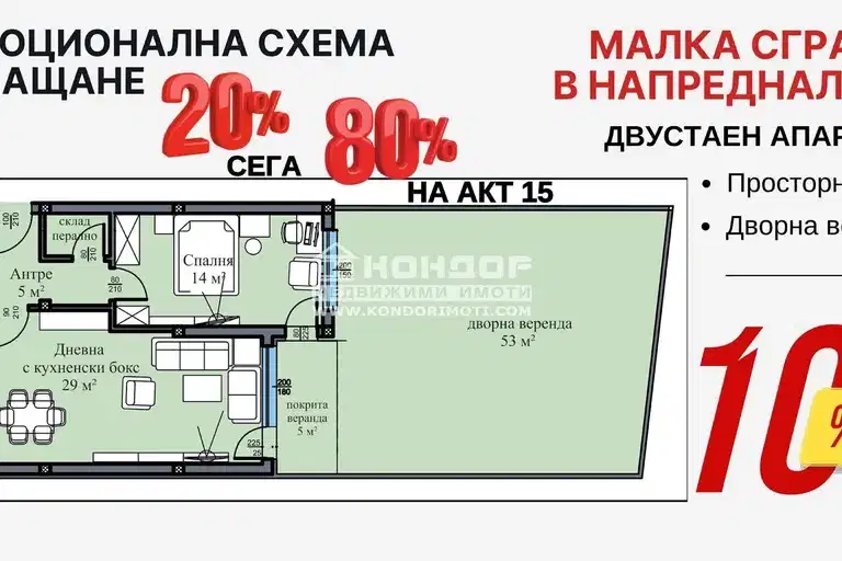 2-bedroom apartment in Plovdiv, Vystanicheski