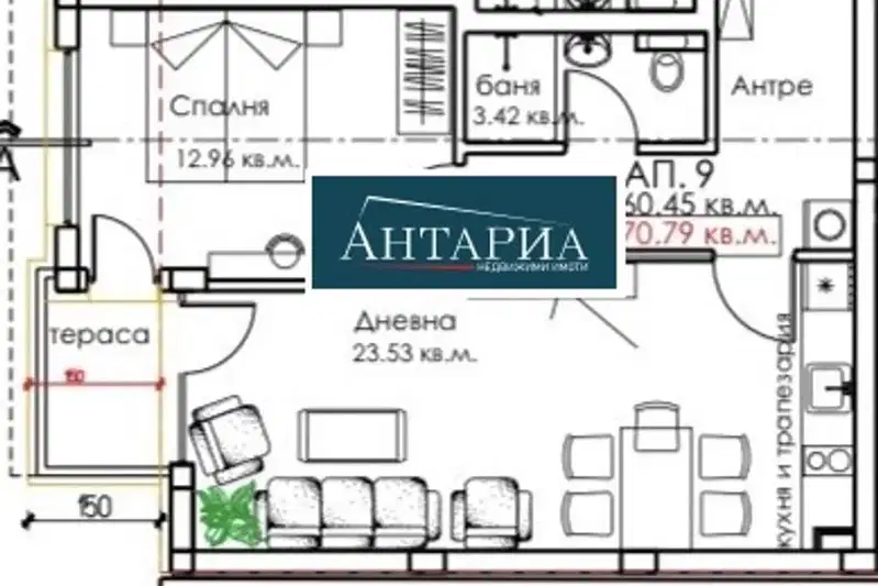 Двустаен апартамент в Бургас, Созопол