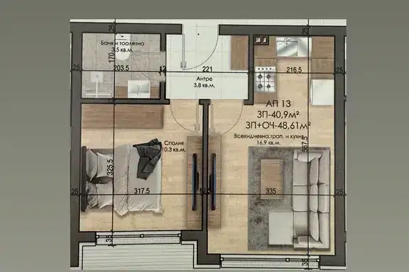 2-bedroom apartment in Oblast Pazardjik, Велин
