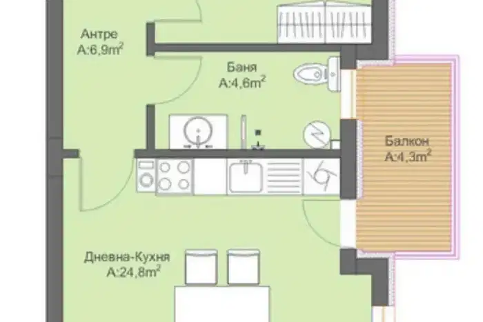 2-bedroom apartment in Oblast Pazardjik, Велин