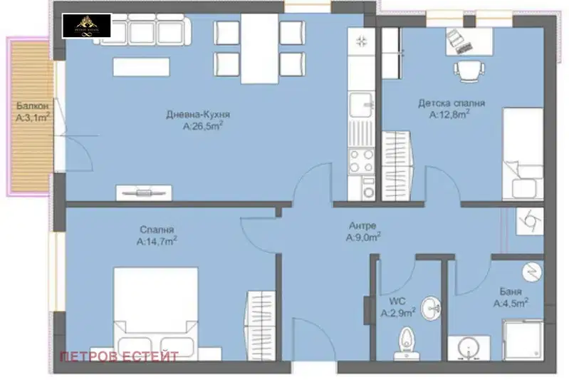 2-bedroom apartment in Oblast Pazardjik, Велин