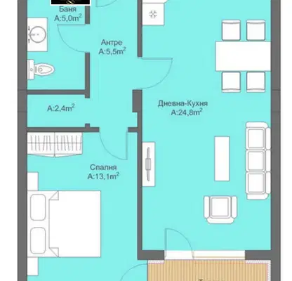 Photo 5 — 2-bedroom apartment in Oblast Pazardjik, Велин