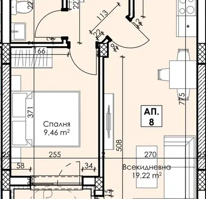Снимка 2 — Двустаен апартамент в Пловдив, Асенов