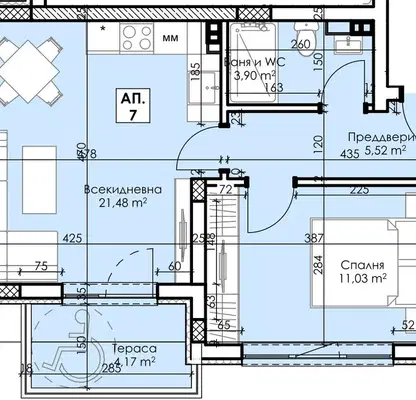 Снимка 3 — Двустаен апартамент в Пловдив, Асенов