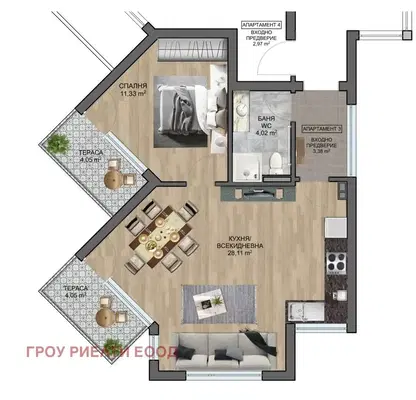 Photo 3 — 2-bedroom apartment in Varna, Byala