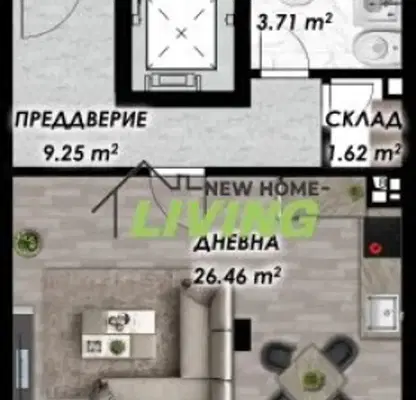 Снимка 2 — Едностаен апартамент в Пловдив, Беломорски