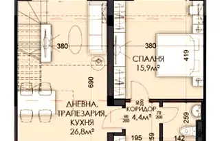 Мезонет с 3 спални и тераса в кв. Виница, Варна