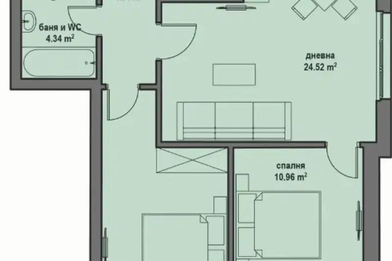 3-bedroom apartment in Bankya