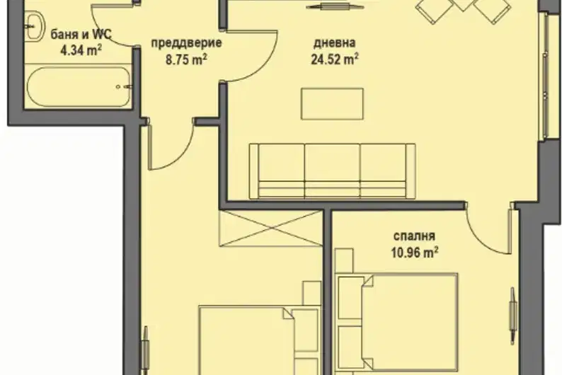 3-bedroom apartment in Bankya