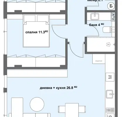 Снимка 2 — Тристаен апартамент в Стара Загора, Аязмото