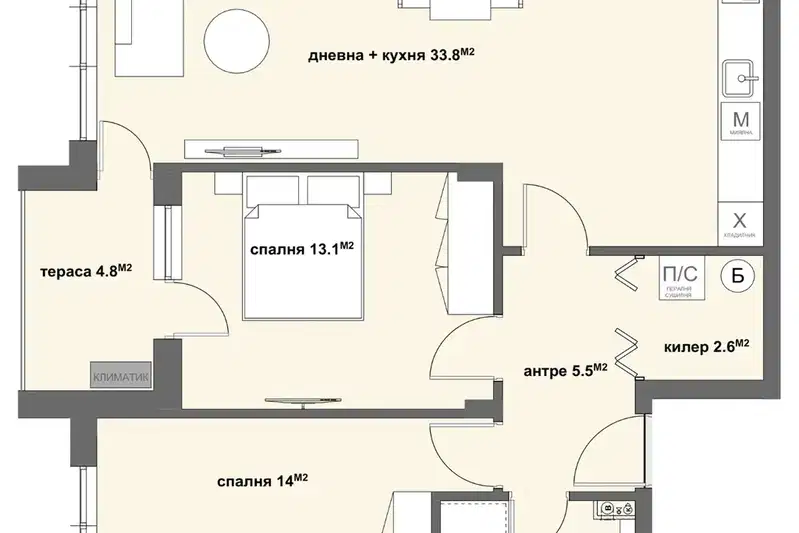 Тристаен апартамент в Стара Загора, Център