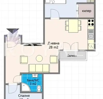 Снимка 2 — Тристаен апартамент във Варна, Гранд Мол