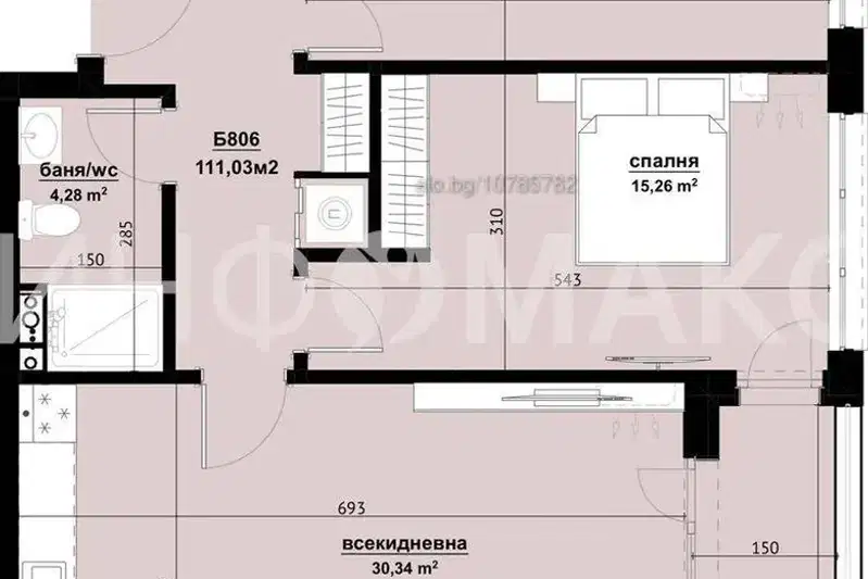 Тристаен апартамент в Бургас, Хоризонт