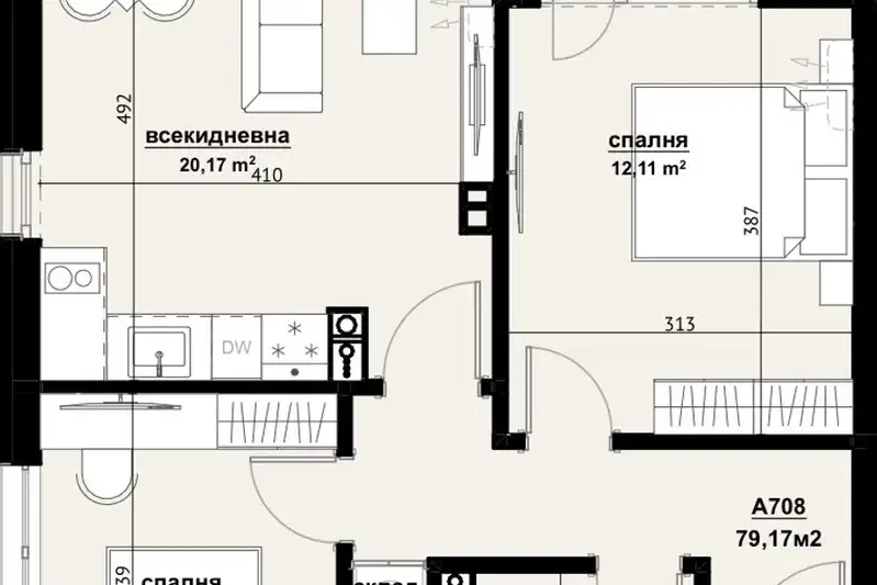 Тристаен апартамент в Бургас, Хоризонт