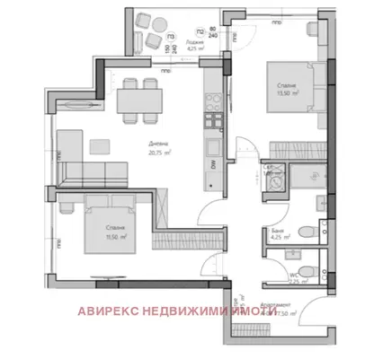 Снимка 5 — Тристаен апартамент в кв. Христо Смирненски, Пловдив, ново строителство