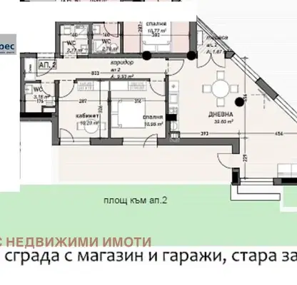 Снимка 2 — Тристаен апартамент в Стара Загора, Казански