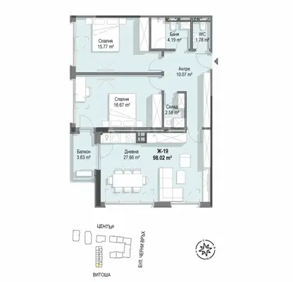 Снимка 2 — Тристаен апартамент в София, Кръстова вада