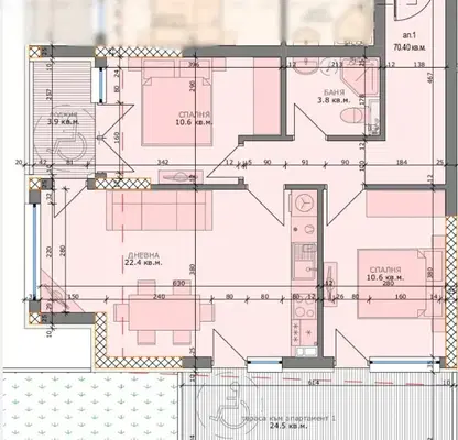 Photo 2 — 3-bedroom apartment in Varna, Levski 1