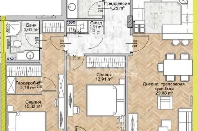 3-bedroom apartment in Sofiya, Lyulin 8