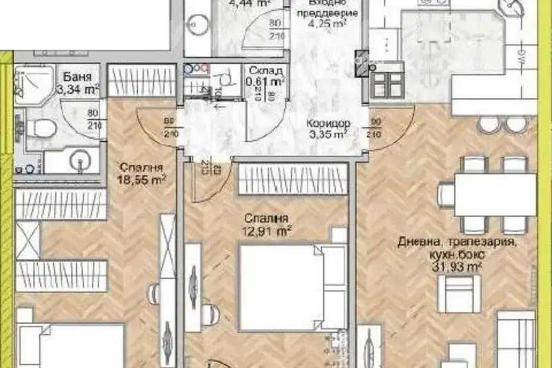 3-bedroom apartment in Sofiya, Lyulin 8