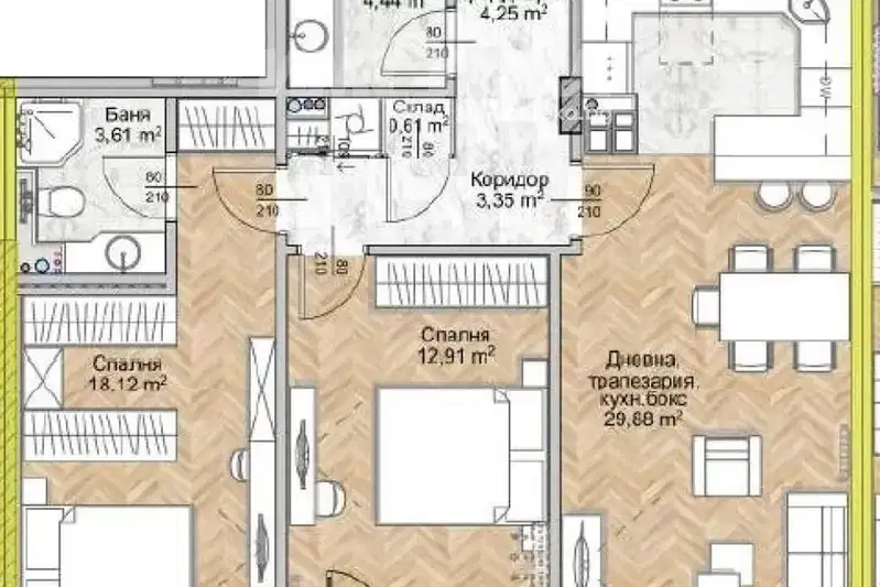 3-bedroom apartment in Sofiya, Lyulin 8