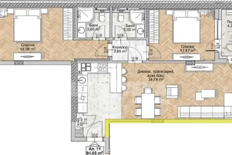 3-bedroom apartment in Sofiya, Lyulin 8