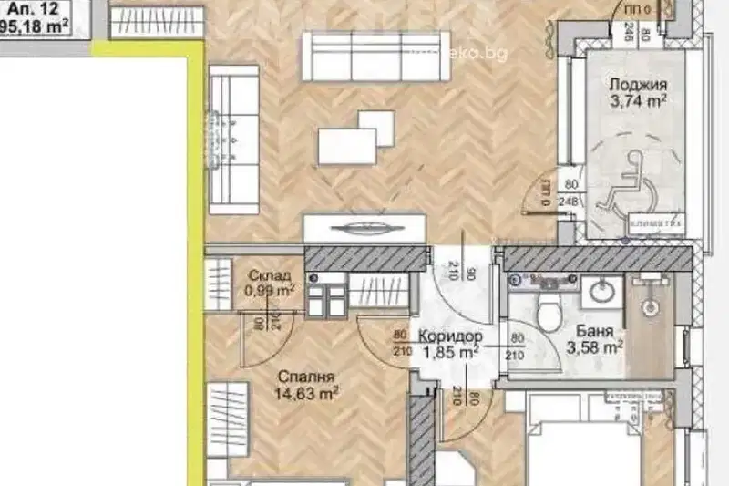 3-bedroom apartment in Sofiya, Lyulin 8