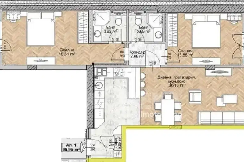 3-bedroom apartment in Sofiya, Lyulin 8