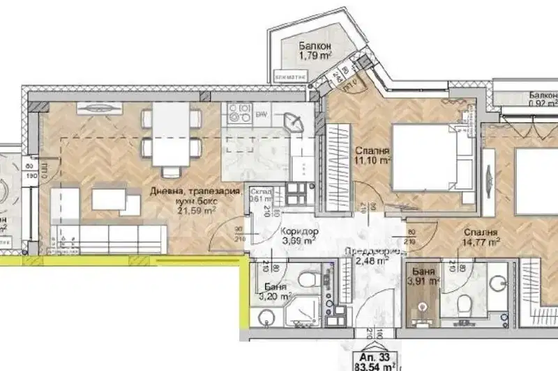 3-bedroom apartment in Sofiya, Lyulin 8